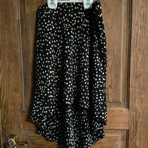 Black Polka Dot High-Low Skirt | Size Small